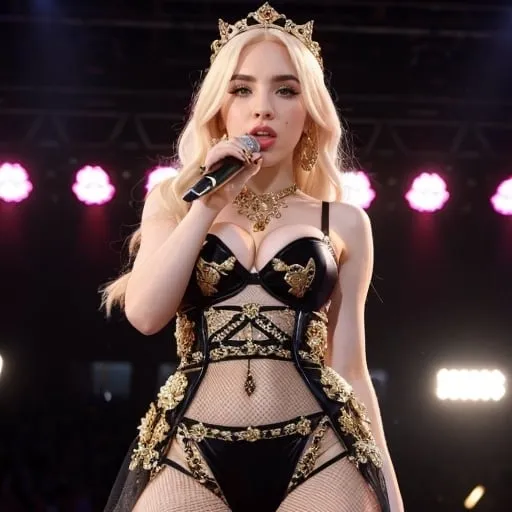 Prompt: Ava Max wearing Dolce&Gabbana