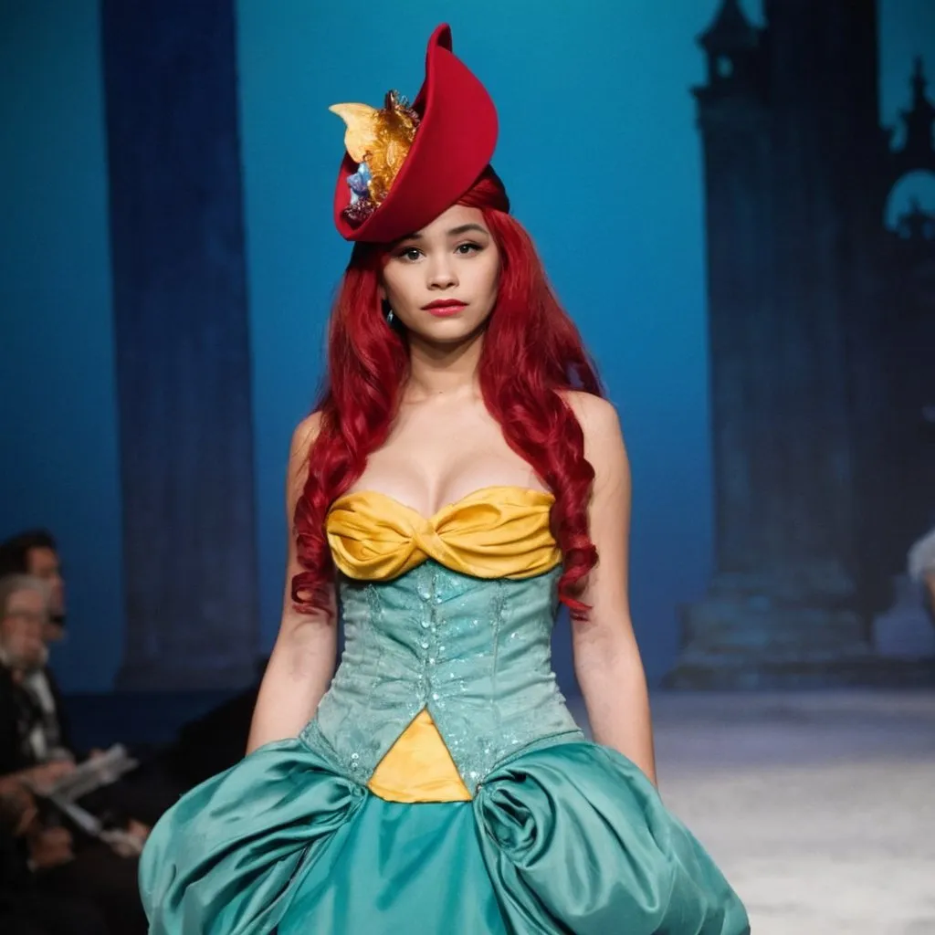 Prompt: Vanessa from the little mermaid wearing Galliano 