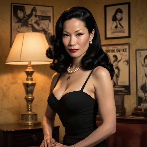Prompt: Lucy Liu as Betty Page