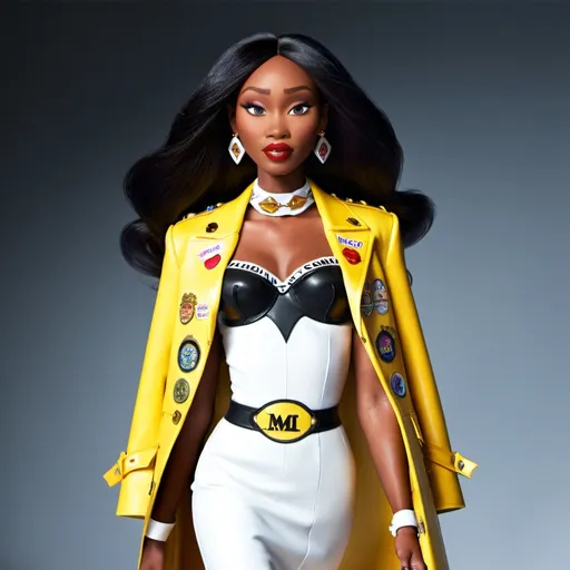Prompt: Naomi Campbell wearing Moschino