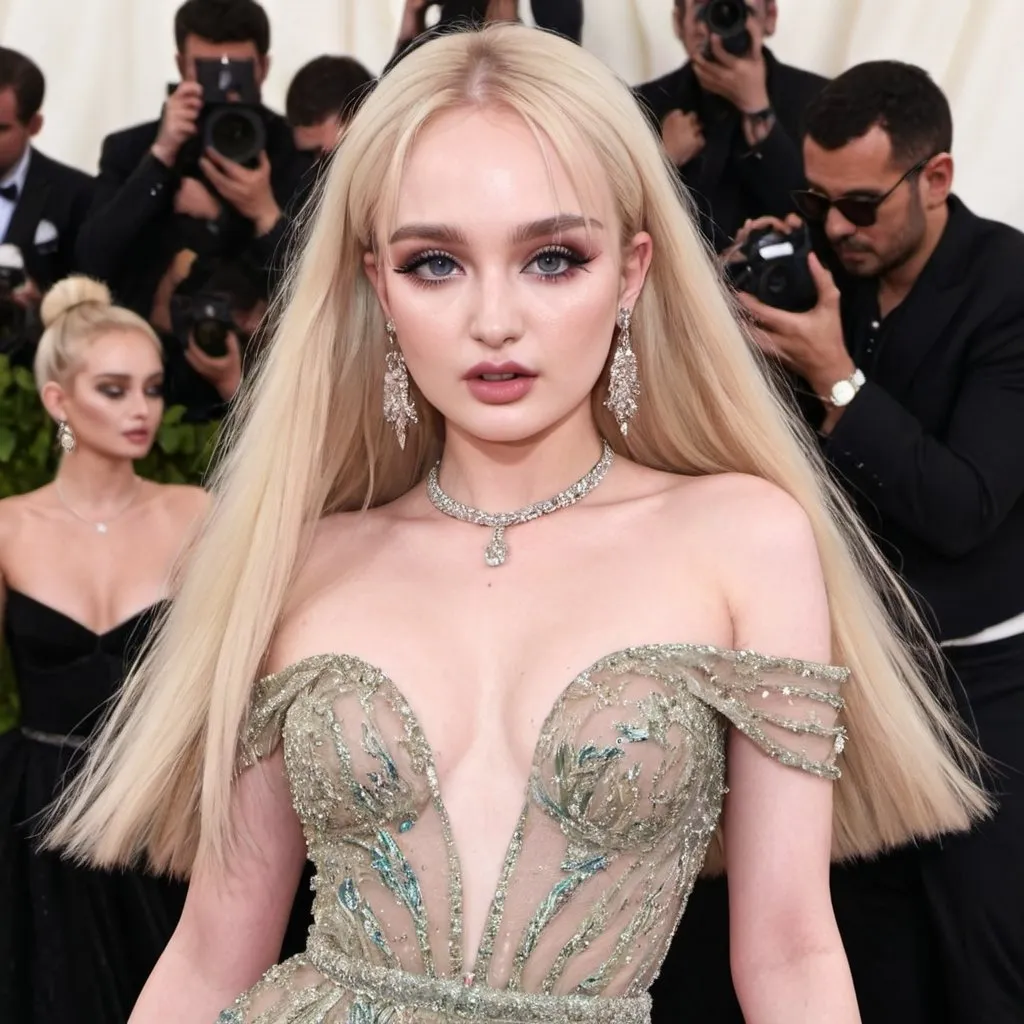 Prompt: Kim Petras wearing Elie Saab