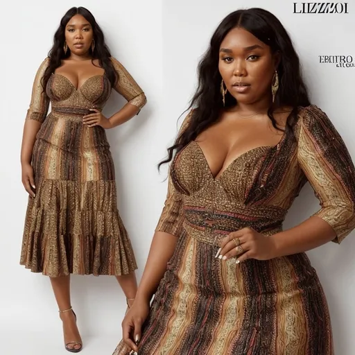 Prompt: Lizzo wearing Etro dress