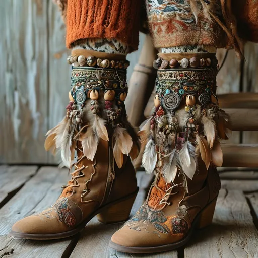 Prompt: Boho chic with boots