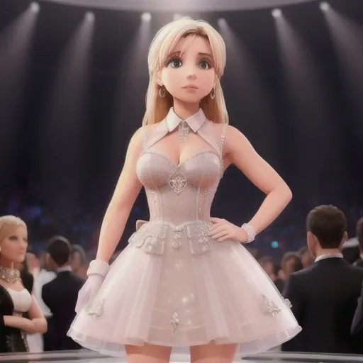 Prompt: A very detailed Britney Spears wearing a very accurate Dior dress