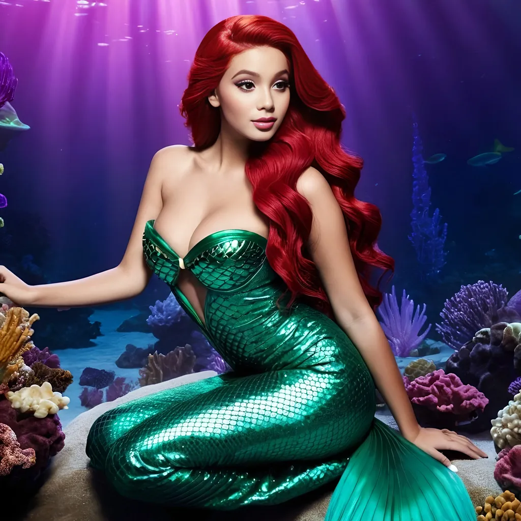 Prompt: Highest quality pic of Ariel the mermaid Gucci 