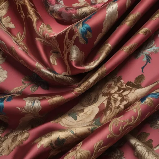 Prompt: (Gucci silk), elegant fabric, luxurious sheen, (vibrant colors), rich patterns, high-end fashion aesthetic, soft drapes, dreamy ambiance, ultra-detailed, 4K quality, refined textures, opulent style, sophisticated design, graceful composition, lavish feel, moody lighting, warm undertones, artistic flair, beautiful color contrasts, timeless sophistication.