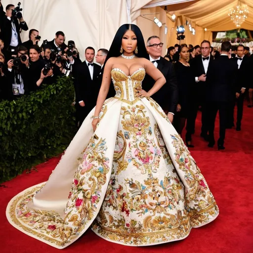 Prompt: Nicki Minaj in a very detailed dolce & gabbana