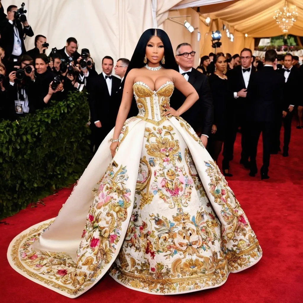 Prompt: Nicki Minaj in a very detailed dolce & gabbana