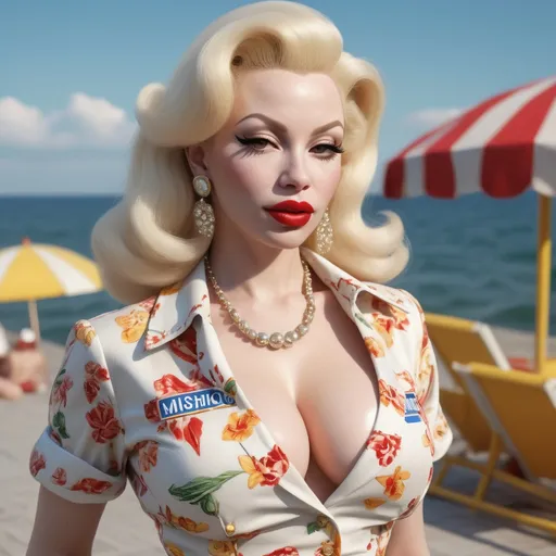 Prompt: Hyperrealistic 3D Amanda Lepore in 90s italian Rimini seaside summer and hot fashion Moschino, photorealistic, accurate features, Moschino outfit, high resolution 64k, detailed textures, realistic lighting, Rimini seaside backdrop, sophisticated, elegant, photorealism, Italian fashion, 90s style, high quality, Moschino, detailed design, accurate, realistic rendering, lifelike, professional, professional lighting 