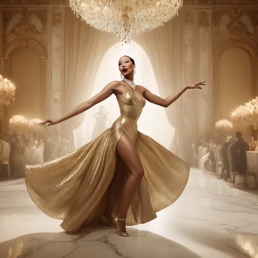 Prompt: Josephine Baker wearing Dior