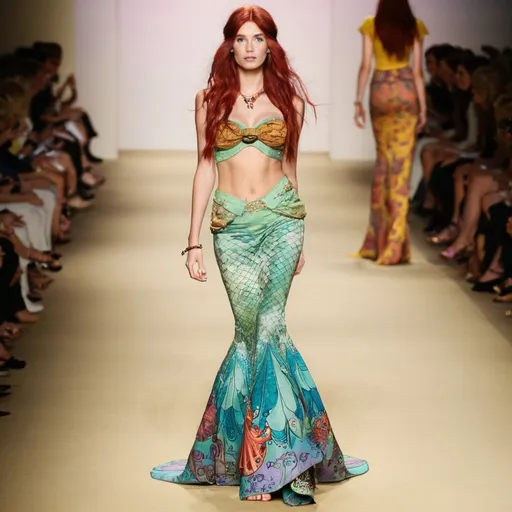 Prompt: Ariel the mermaid in Etro