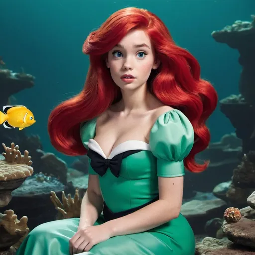 Prompt: Ariel the little mermaid wearing Marni