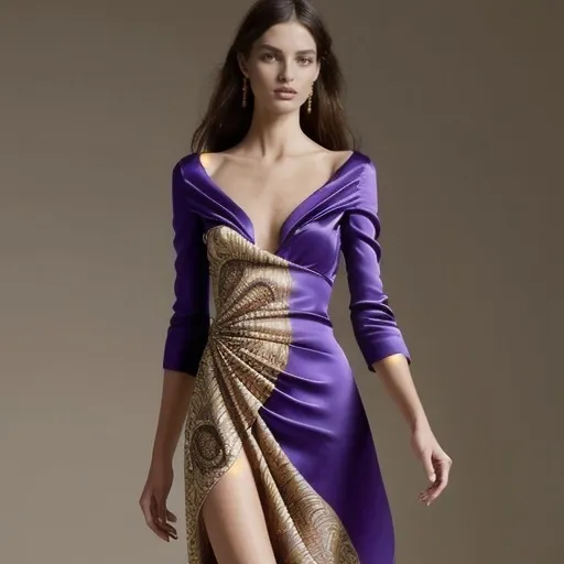 Prompt: (Pucci silk dress), luxurious fabric draped elegantly, vibrant colors with intricate patterns, warm tones creating a glamorous ambiance, exquisite detailing highlighting the dress’s flow and texture, elegant silhouette, soft lighting casting graceful shadows, detailing of seams and folds, stylish backdrop, high-end fashion atmosphere, ultra-detailed, opulent and enchanting design.