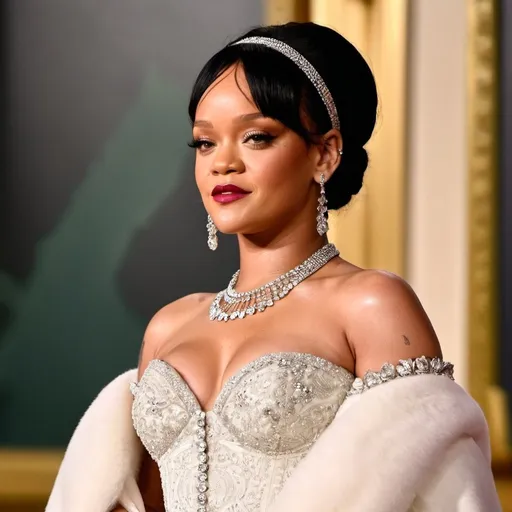 Prompt: Rihanna as in a Bridgerton episode