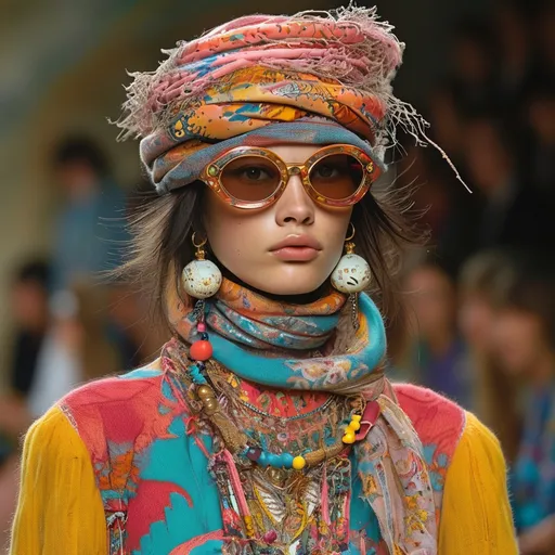 Prompt: Miu Miu boho chic look