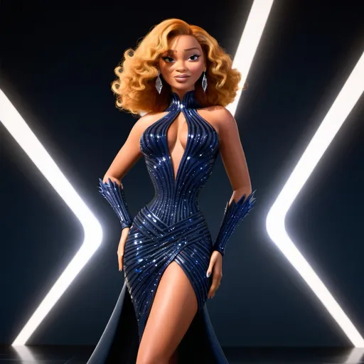 Prompt: Beyoncé wearing Mugler dress