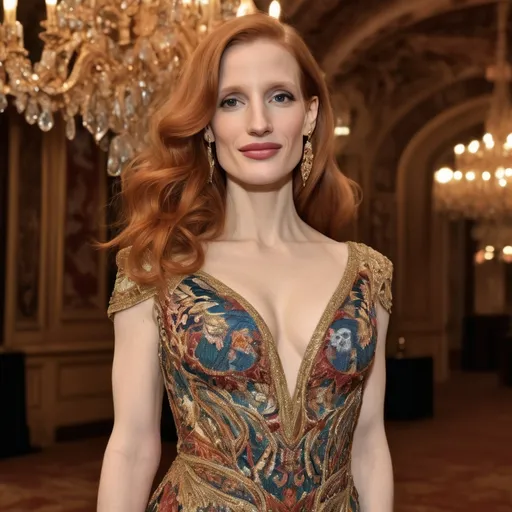 Prompt: Jessica Chastain wearing Etro