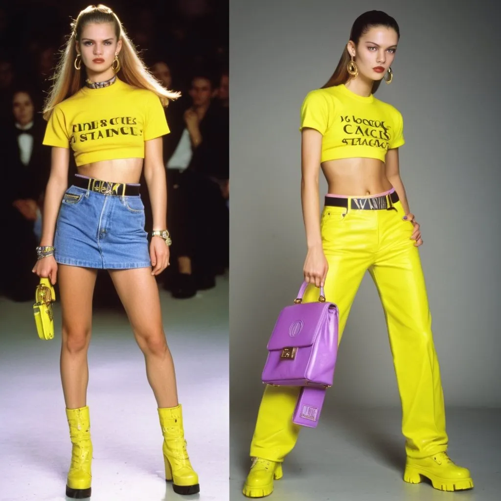 Prompt: Versace 90s look