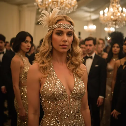 Prompt: Details of Britney Spears as Josephine Baker at Met Gala 