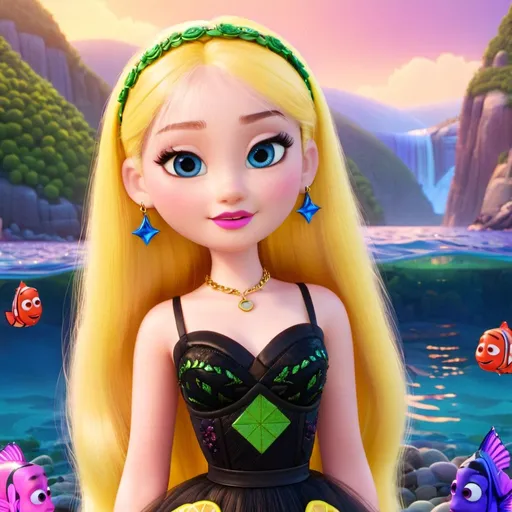 Prompt: Kim Petras wearing Dolce&Gabbana in a Pixar Movie