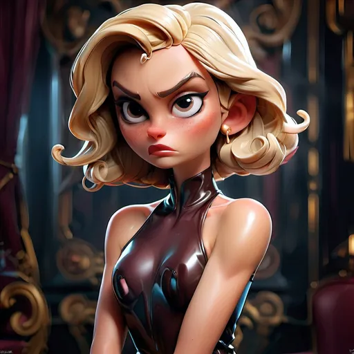 Prompt: Giorgia Meloni wearing Versace latex dress 