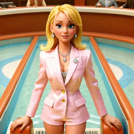 Prompt: Britney Spears wearing a diamond and glittered suit by Miu Miu in a Wes Anderson oniric scenario 