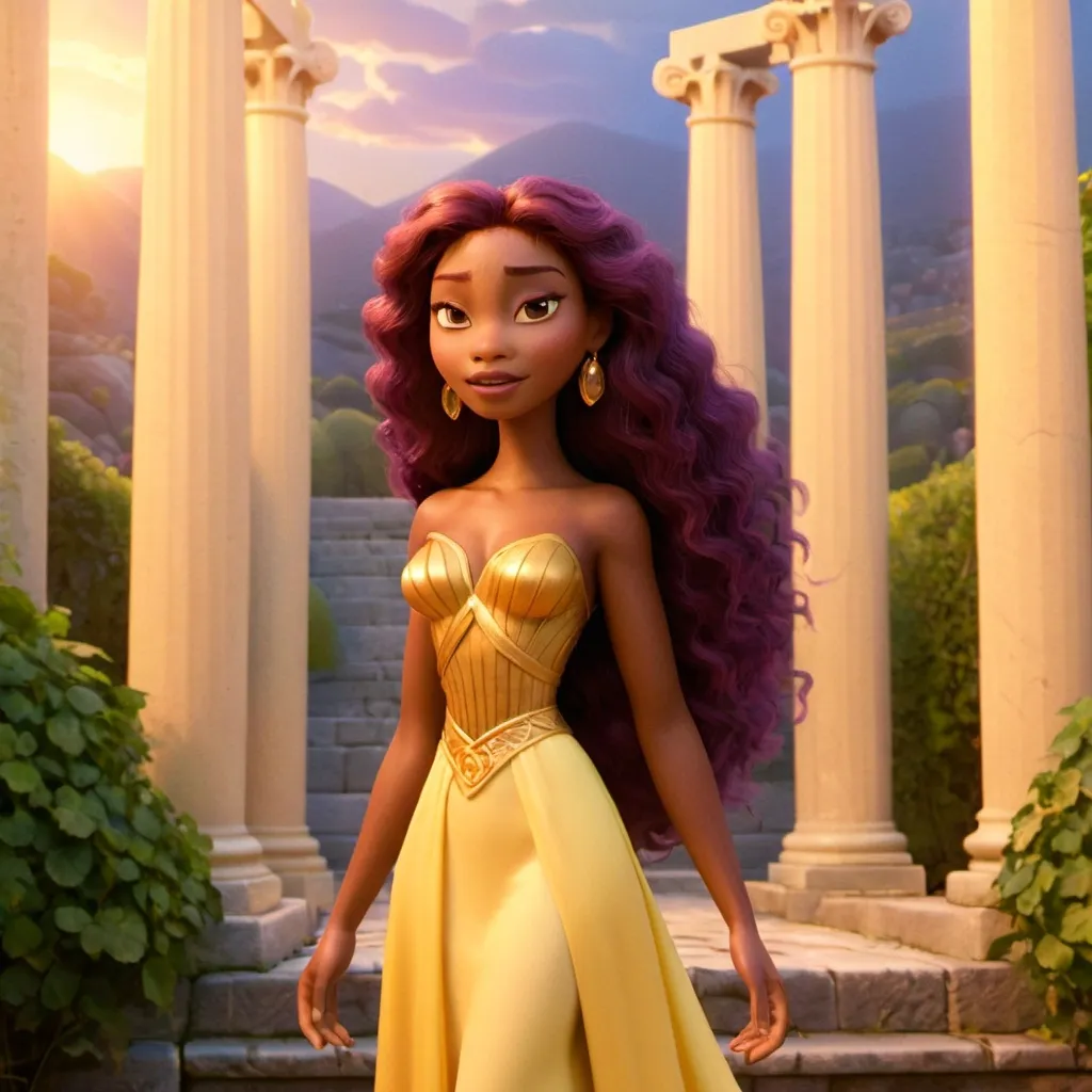 Prompt: Naomi Campbell as Megara 