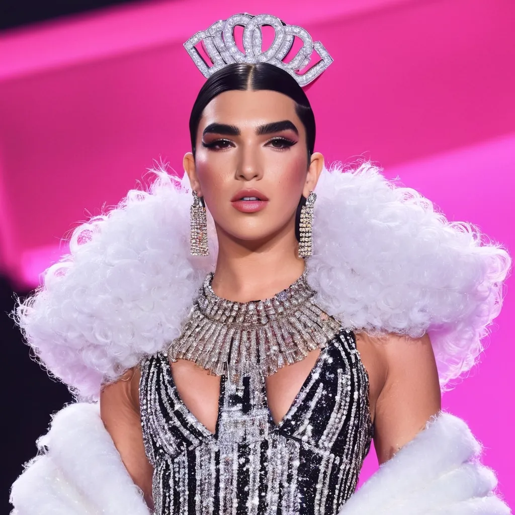 Prompt: Dua Lipa as a Drag Queen wearing Chanel