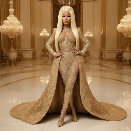 Prompt: Nicki Minaj wearing Chanel 1930s look