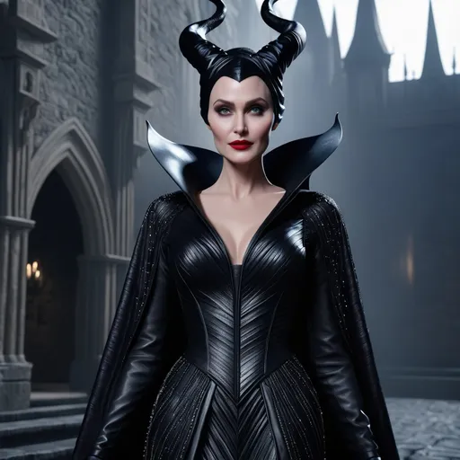 Prompt: Hyper realistic 64k 3d Maleficent in hyper realistic and very detailed 64 3d hd, wearing a Valentino outfit, very detailed Valentino dress 64k Reflex ultra hd quality 