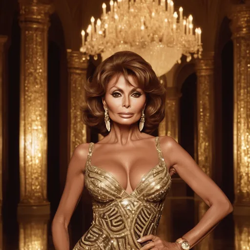 Prompt: Sofia Loren as Donatella Versace