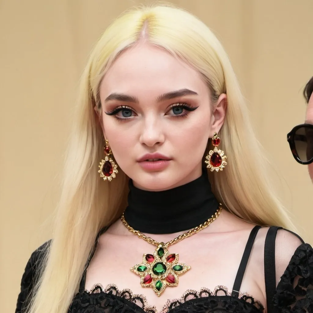 Prompt: Kim Petras wearing Dolce&Gabbana