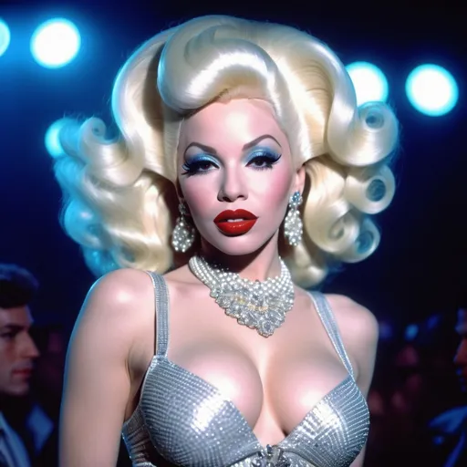Prompt: Hyper realistic Amanda Lepore wearing a very accurated and hyper realistic look as rave dancer in the 1990s in Madrid 3d quality 64k Hd