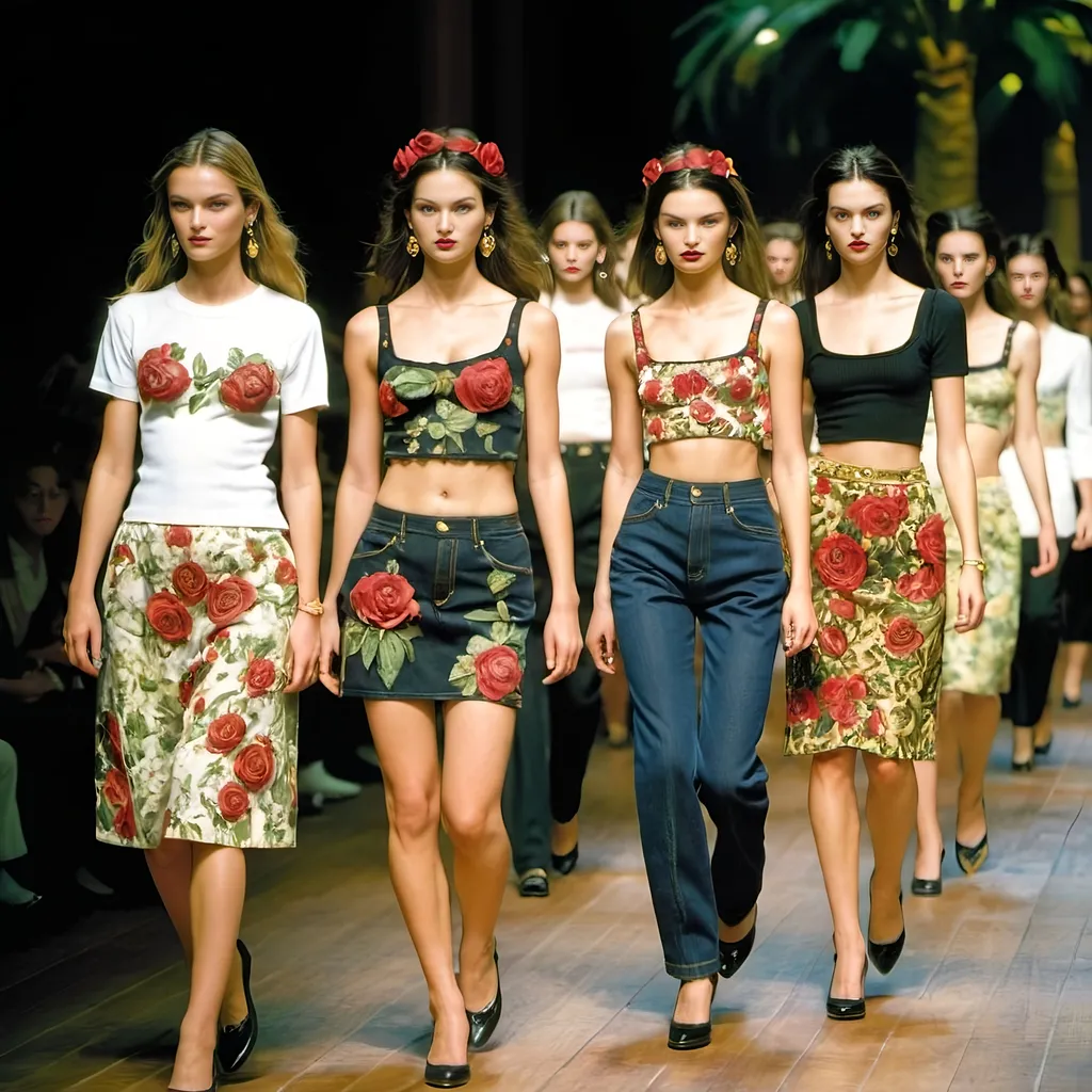 Prompt: Dolce&Gabbana 90s show