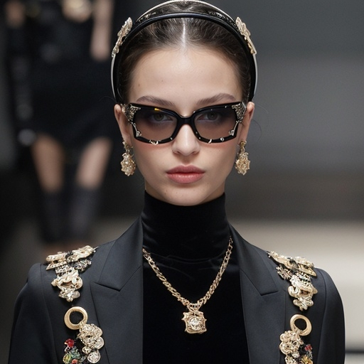 Prompt: Dolce&Gabbana cyber look 