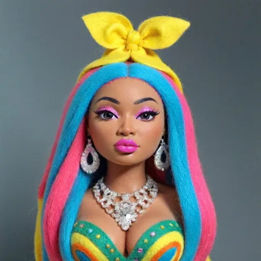 Prompt: Nicki Minaj, vibrant and colorful, realistic digital painting, extravagant makeup and accessories, high quality, realistic, vibrant colors, detailed features, dramatic lighting, pop art, glamorous, larger than life, fierce expression, celebrity portrait, professional, high resolution, dazzling details, glamorous makeup, iconic fashion, bold and vibrant, stylish, extravagant jewelry, dynamic lighting