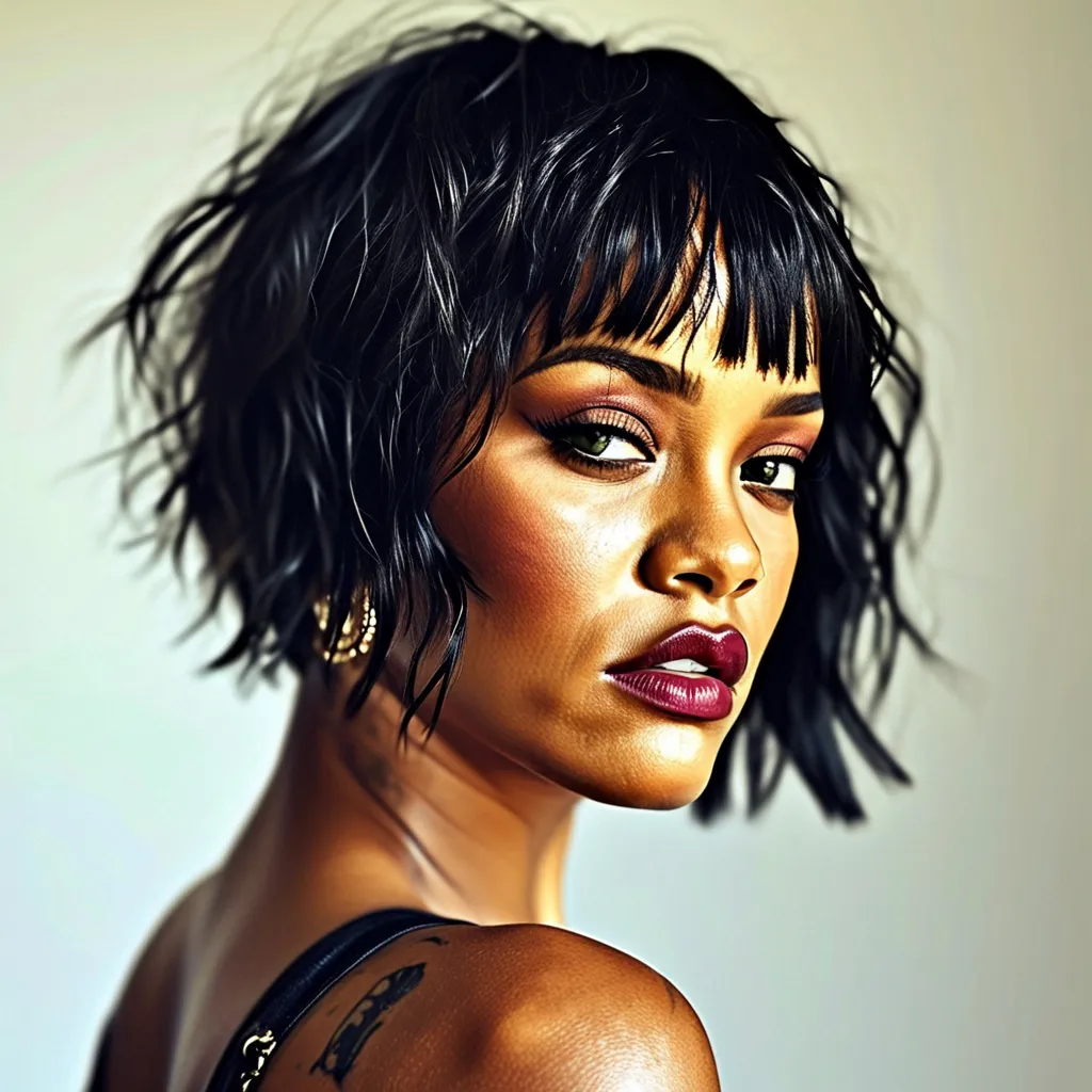 Prompt: Rihanna with bob haircut