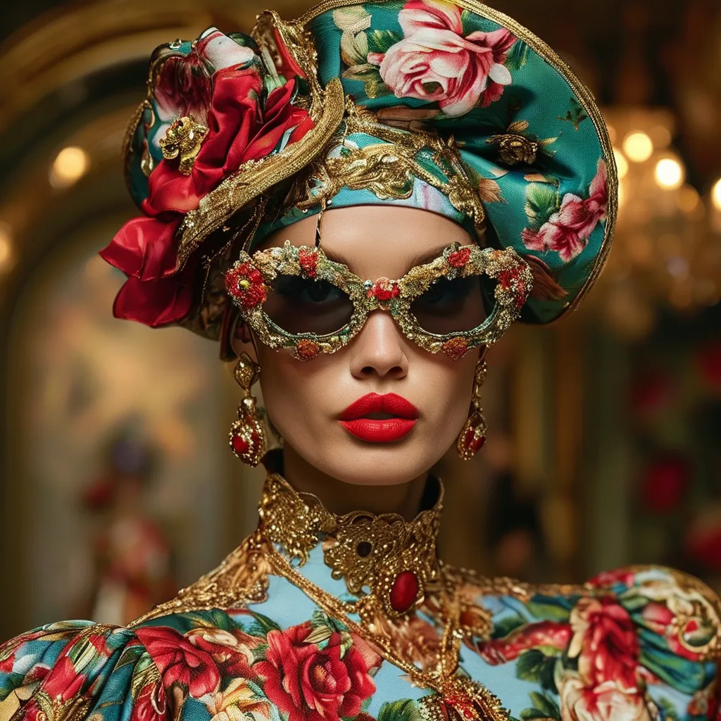 Prompt: Dolce&Gabbana cyber look 