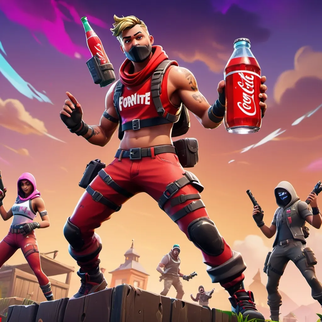 Prompt: Coke Fortnite skin 