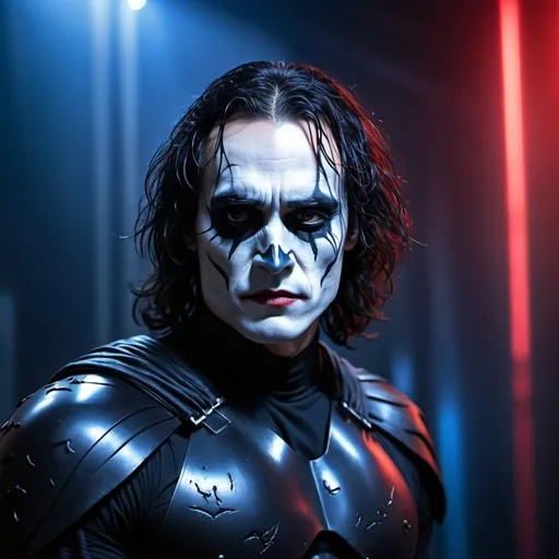 Prompt: Brandon Lee has the crow with a Star Wars vibe with the crow make up