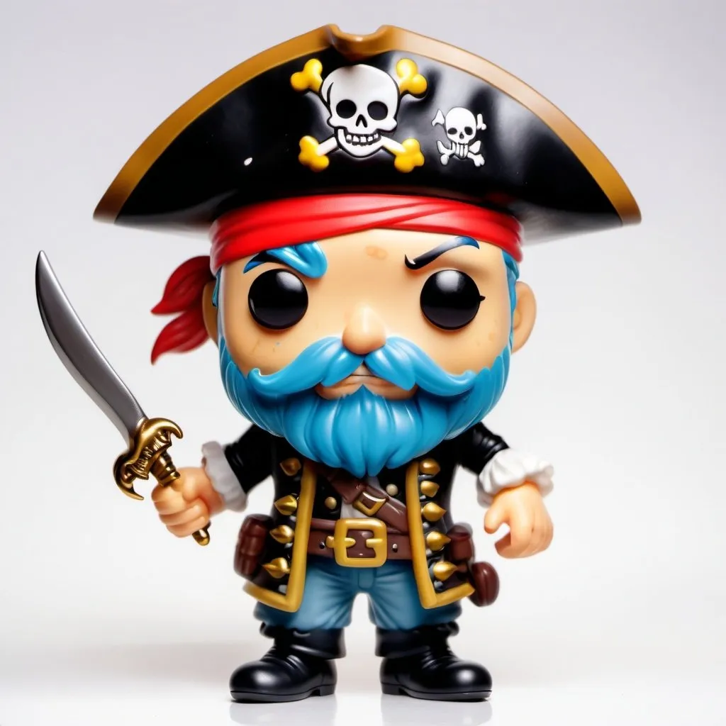 Prompt: Funko pop pirate figurine, made of plastic, product studio shot, on a white background, diffused lighting, centered
