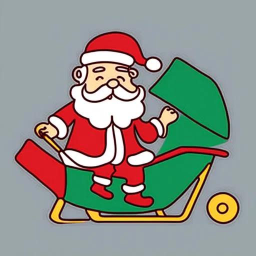 Prompt: <mymodel> a santa claus in a wheelbarrow in the one line style