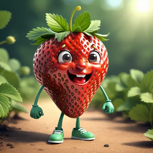 Prompt: a strawberry character