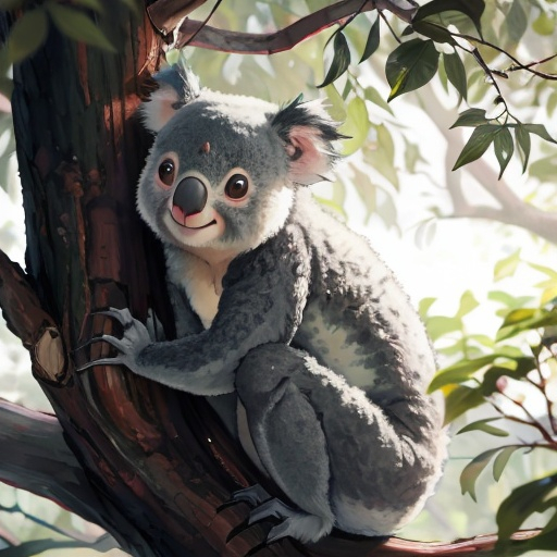 Prompt: a koala on the tree