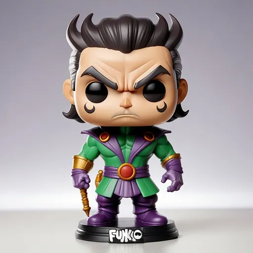 Prompt: Funko pop villain figurine, made of plastic, product studio shot, on a white background, diffused lighting, centered