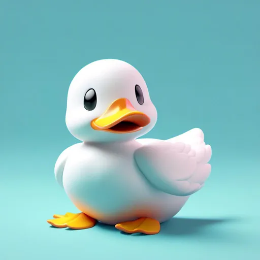Prompt: <mymodel> 3d render of a kawaii duck on a blue background