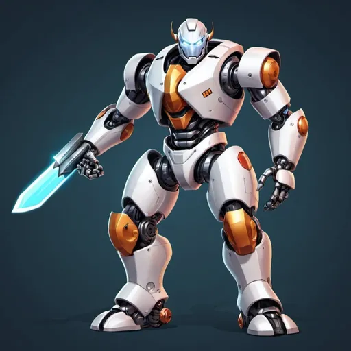 Prompt: Robot Fighter game character, digital illustration