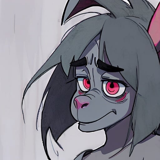 Prompt: evil eeyore, red demon eyes, angry