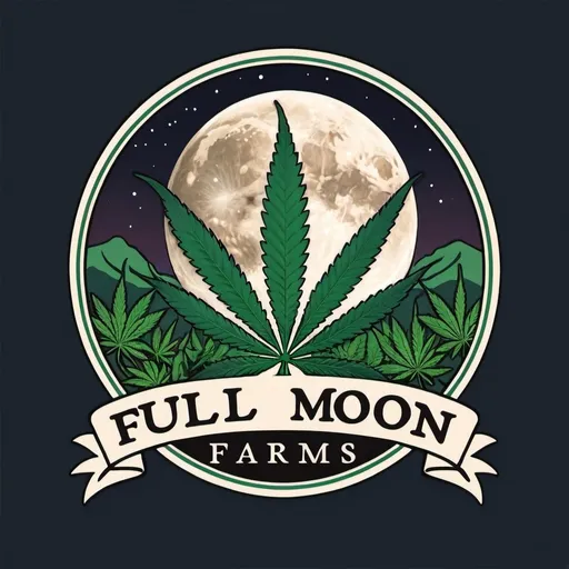 Prompt: Full Moon Farms cannabis logo thailand