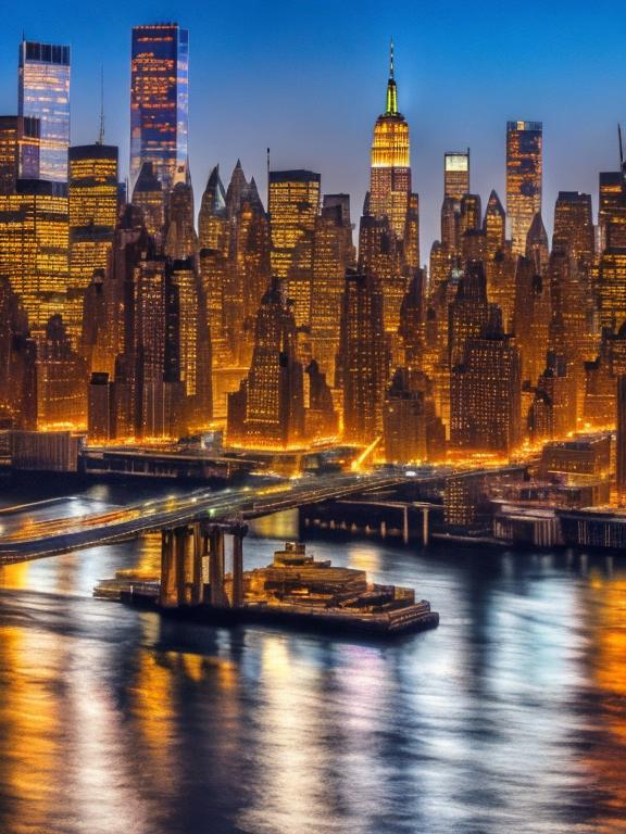 Prompt: The city of New York
 under the Beam light
